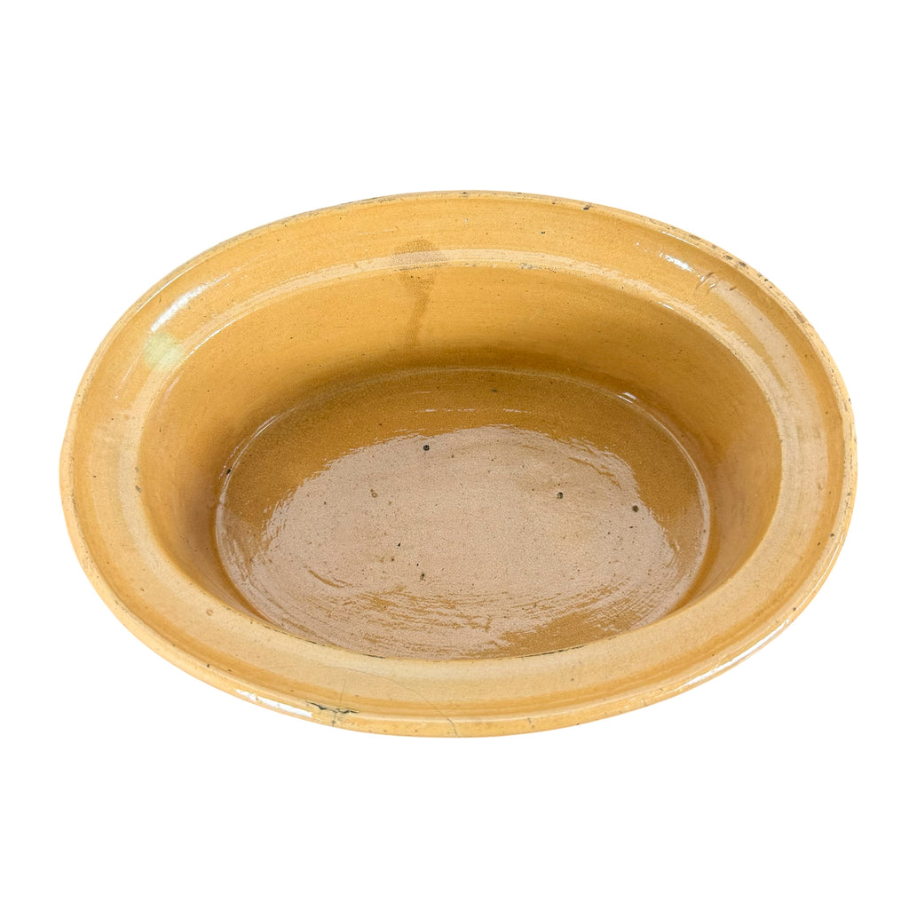 Antique French Terracotta Casserole Dish With Lid