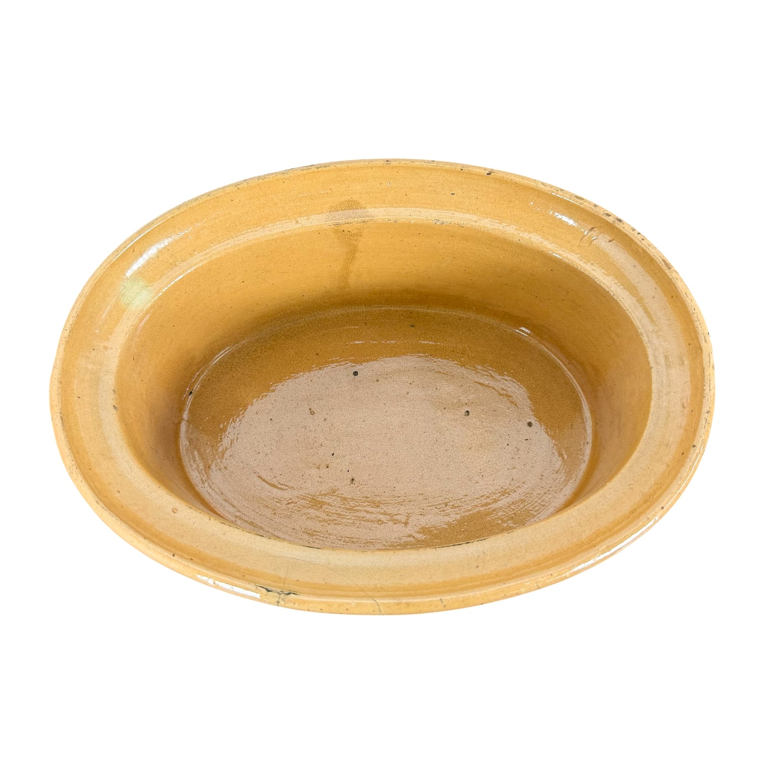 Antique French Terracotta Casserole Dish With Lid