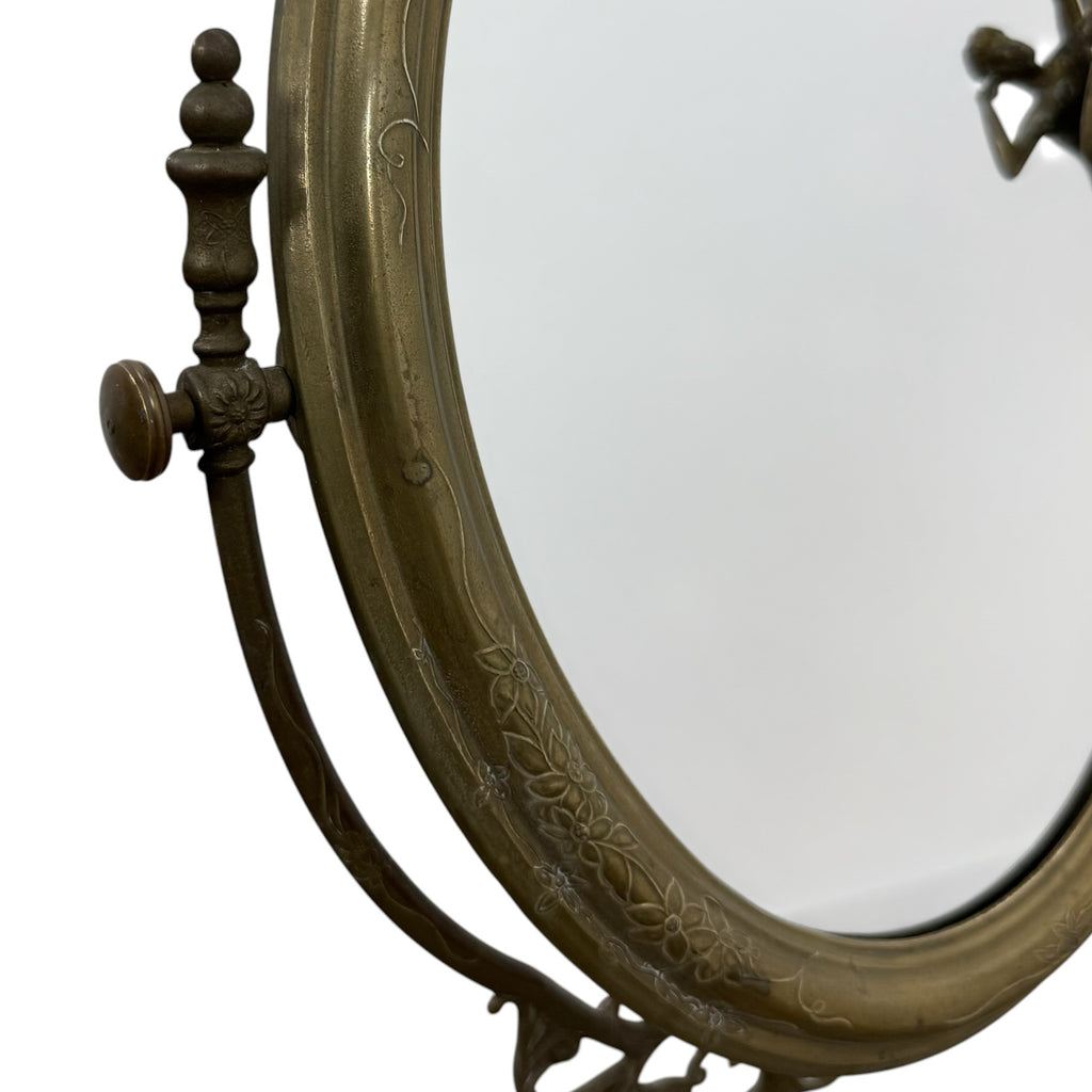 Art Nouveau Style Vanity Mirror with female figure