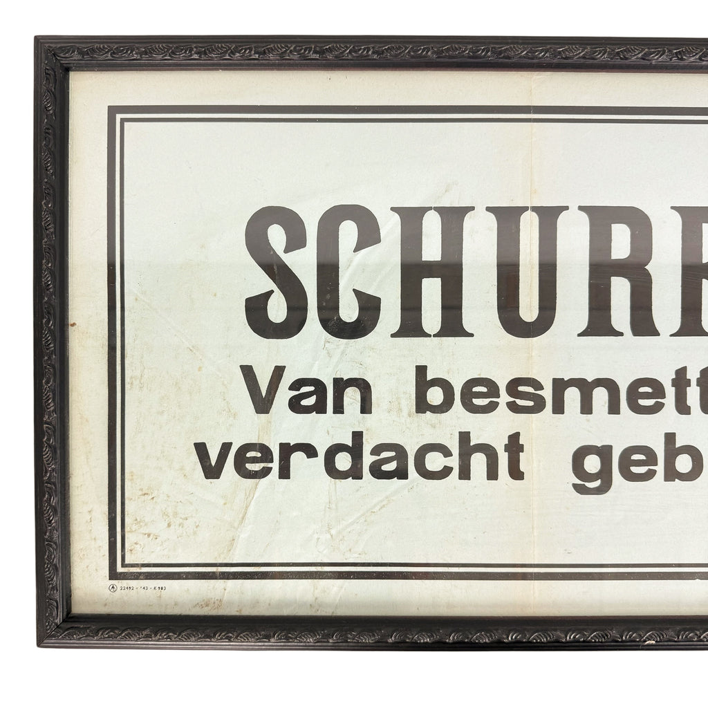 Dutch WWII Scabies Warning Poster sign