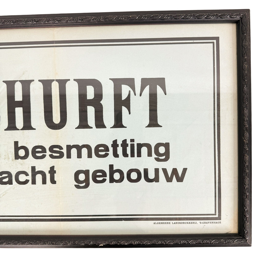 Dutch WWII Scabies Warning Poster sign
