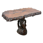 Vintage Brutalist Hand Carved Organic Side Table