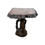Vintage Brutalist Hand Carved Organic Side Table