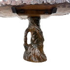 Vintage Brutalist Hand Carved Organic Side Table