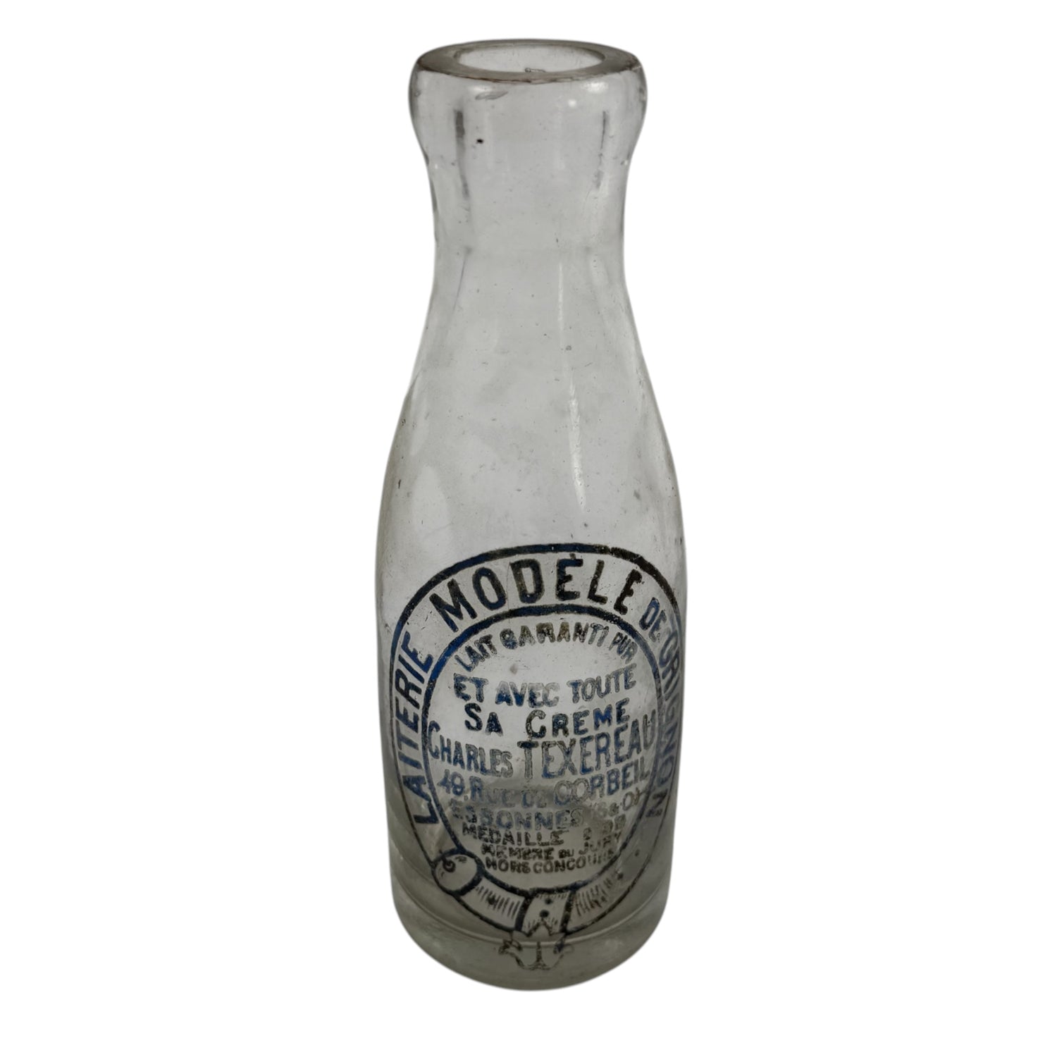 Collection of 42 Antique French Milk, Wine & Liquor Bottles