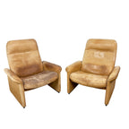 Pair of De Sede DS-50 Leather Lounge Chairs