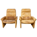 Pair of De Sede DS-50 Leather Lounge Chairs