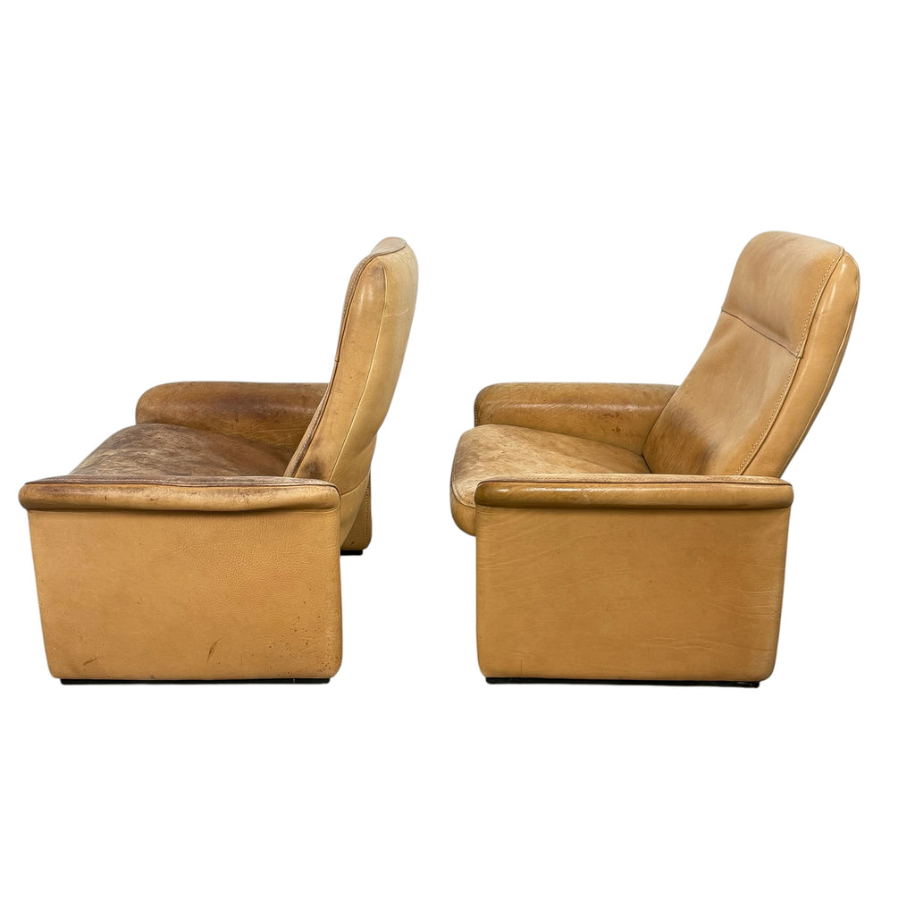 Pair of De Sede DS-50 Leather Lounge Chairs