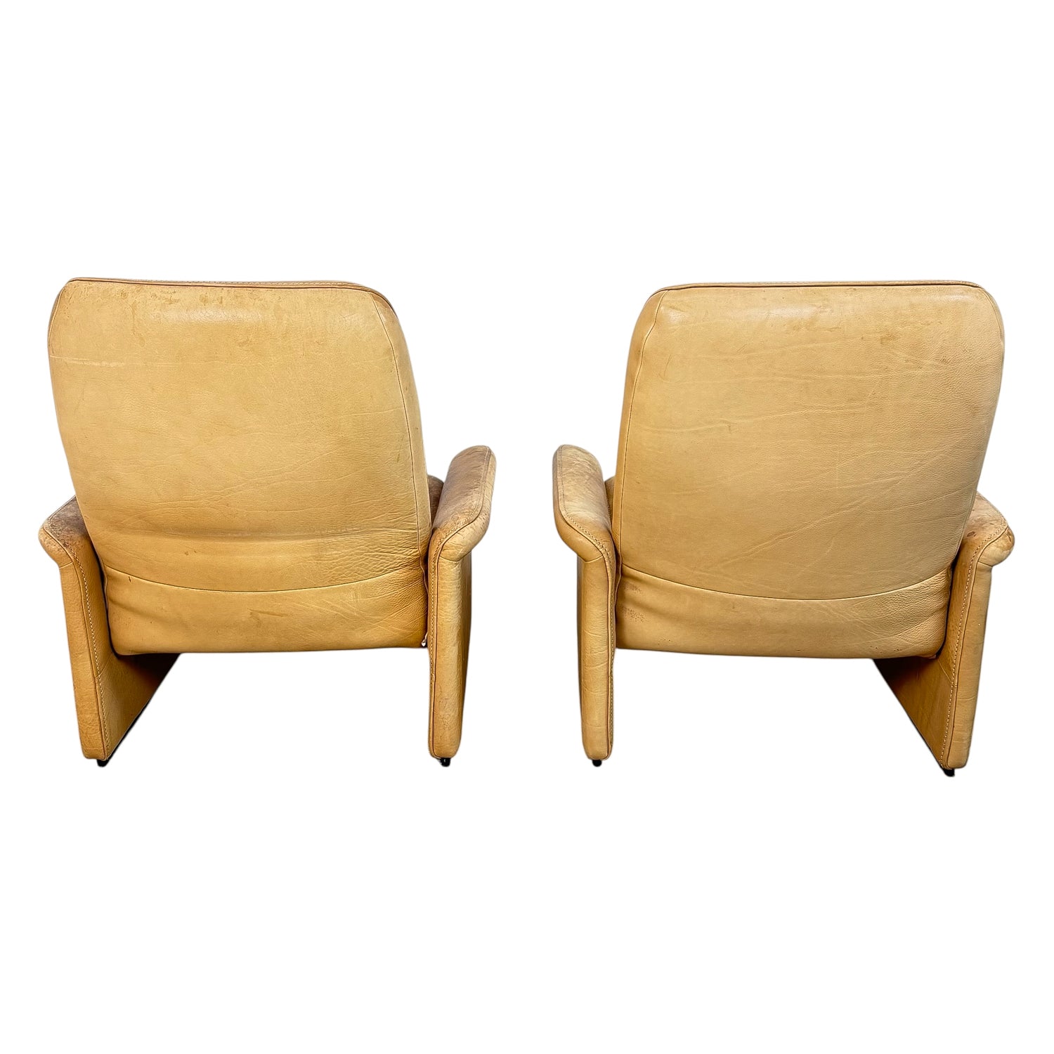 Pair of De Sede DS-50 Leather Lounge Chairs
