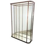 Large Antique Museum Display Cabinet with Curved Glass