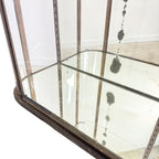 Large Antique Museum Display Cabinet with Curved Glass