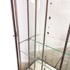 Large Antique Museum Display Cabinet with Curved Glass