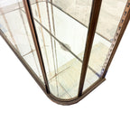 Large Antique Museum Display Cabinet with Curved Glass