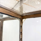 Large Antique Museum Display Cabinet with Curved Glass