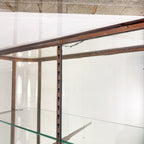 Large Antique Museum Display Cabinet with Curved Glass