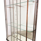 Large Antique Museum Display Cabinet with Curved Glass