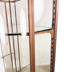 Large Antique Museum Display Cabinet with Curved Glass