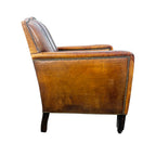 French Antique Leather Moustache Club Chair