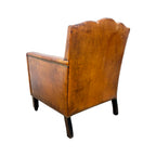 French Antique Leather Moustache Club Chair