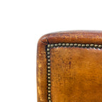 French Antique Leather Moustache Club Chair