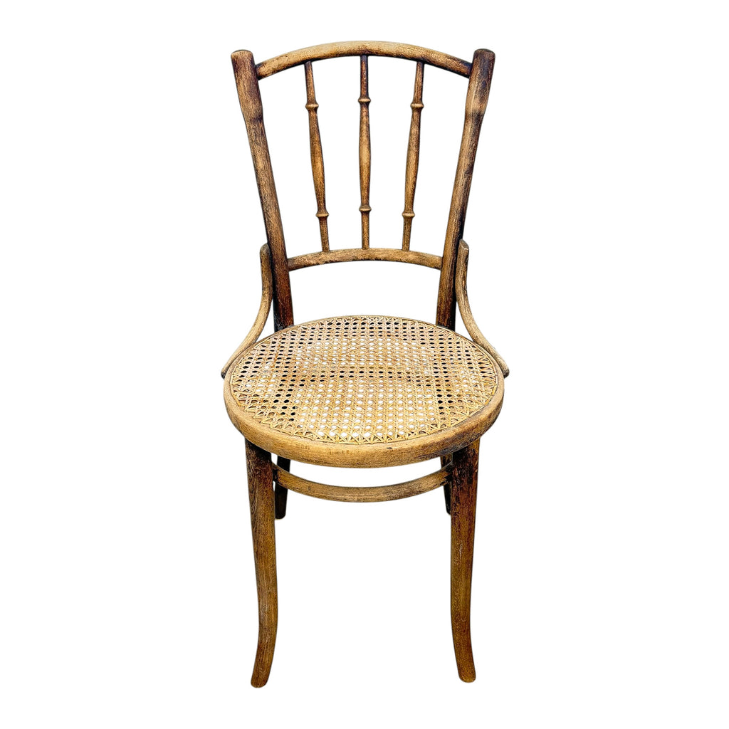 Antique Thonet Bentwood Chair Cane Seat