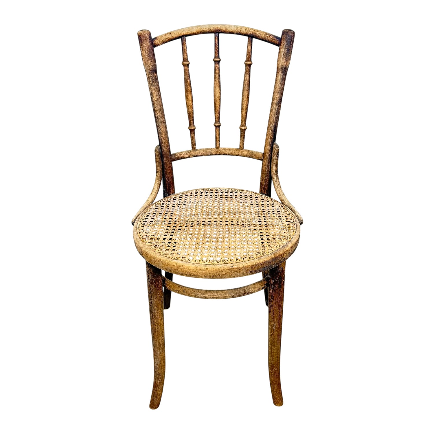 Antique Thonet Bentwood Chair Cane Seat