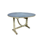 Antique French Folding Wine Table with Metal Top