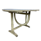 Antique French Folding Wine Table with Metal Top