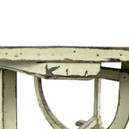 Antique French Folding Wine Table with Metal Top