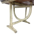 Antique French Folding Wine Table with Metal Top