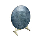 Antique French Folding Wine Table with Metal Top