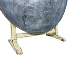 Antique French Folding Wine Table with Metal Top
