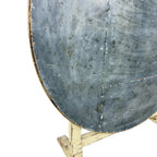 Antique French Folding Wine Table with Metal Top