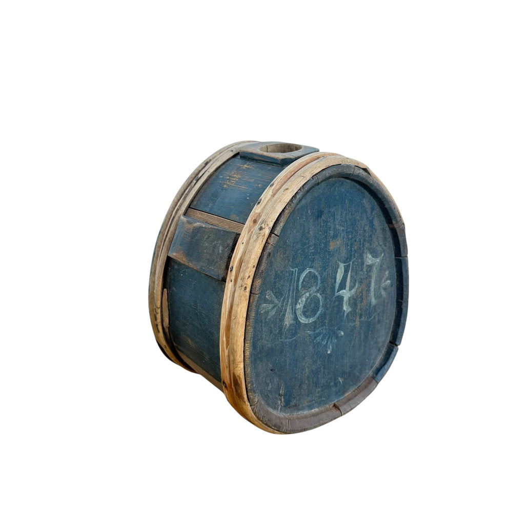 Antique Swedish Wooden Field Flask Dated 1847