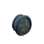 Antique Scandinavian Wooden Field Flask Floral