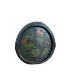 Antique Scandinavian Wooden Field Flask Floral
