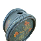 Antique Scandinavian Wooden Field Flask Floral