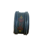 Antique Scandinavian Wooden Field Flask Floral