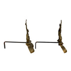 Pair of Antique Art Nouveau Brass Griffin Andirons