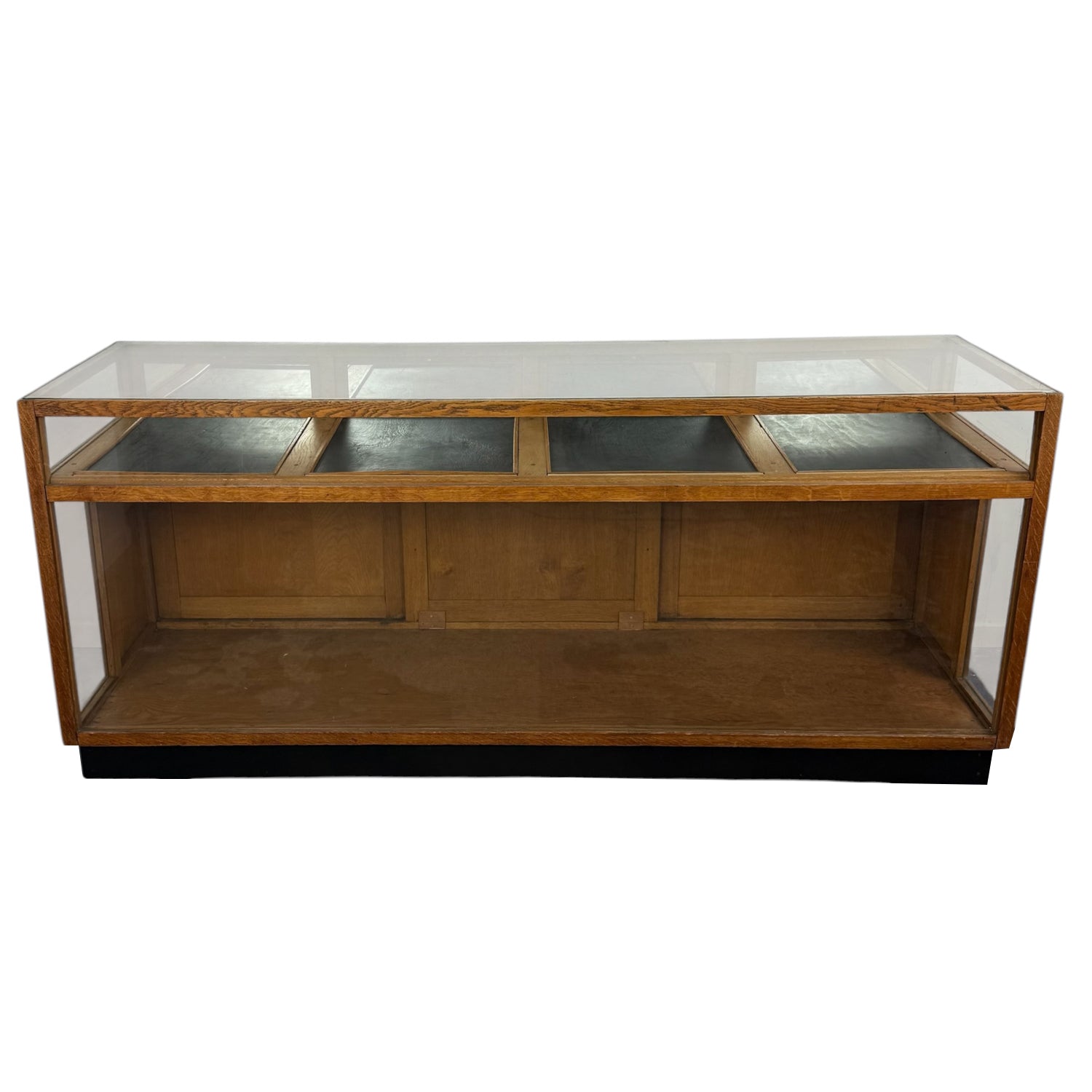 Large vintage oak shop display counter