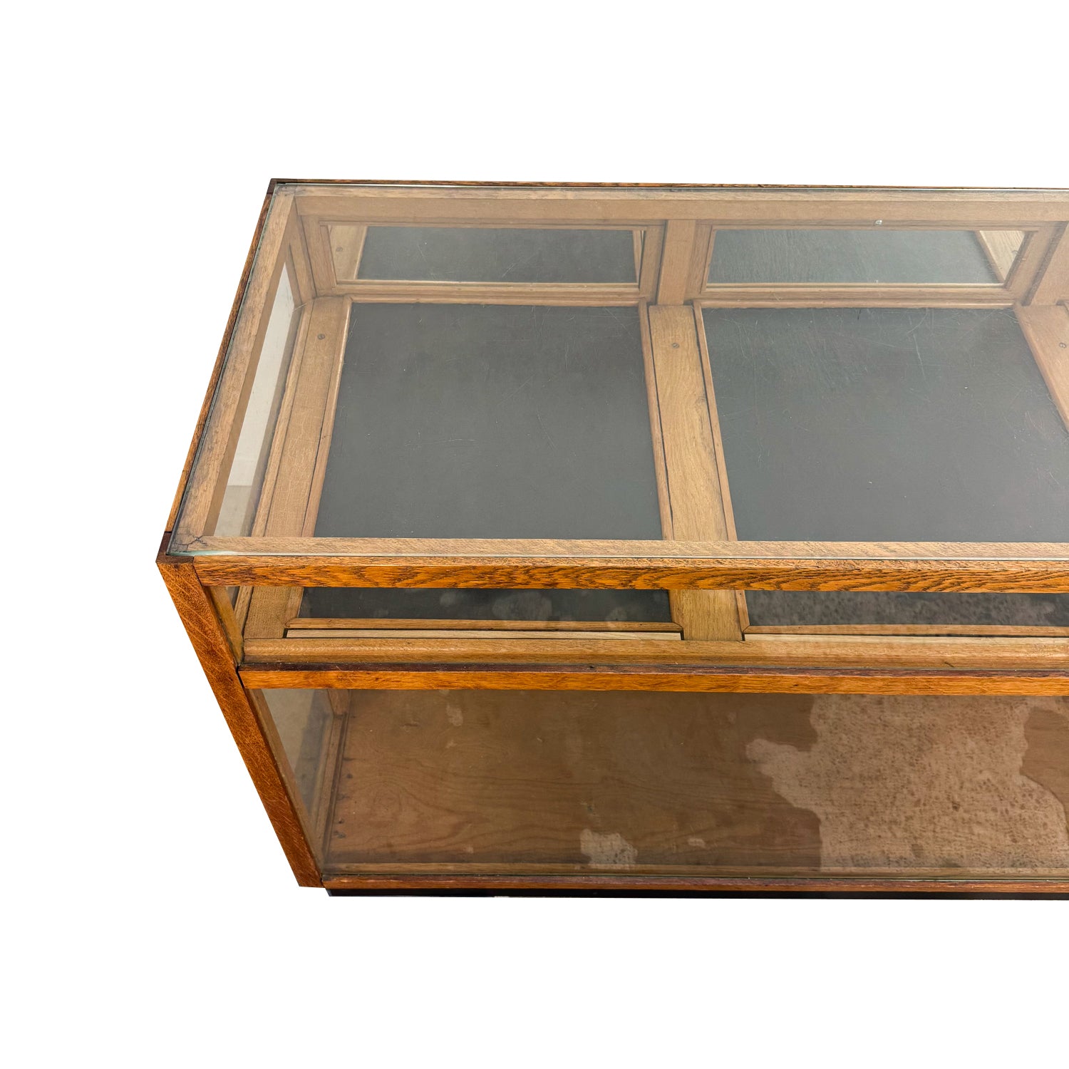Large vintage oak shop display counter