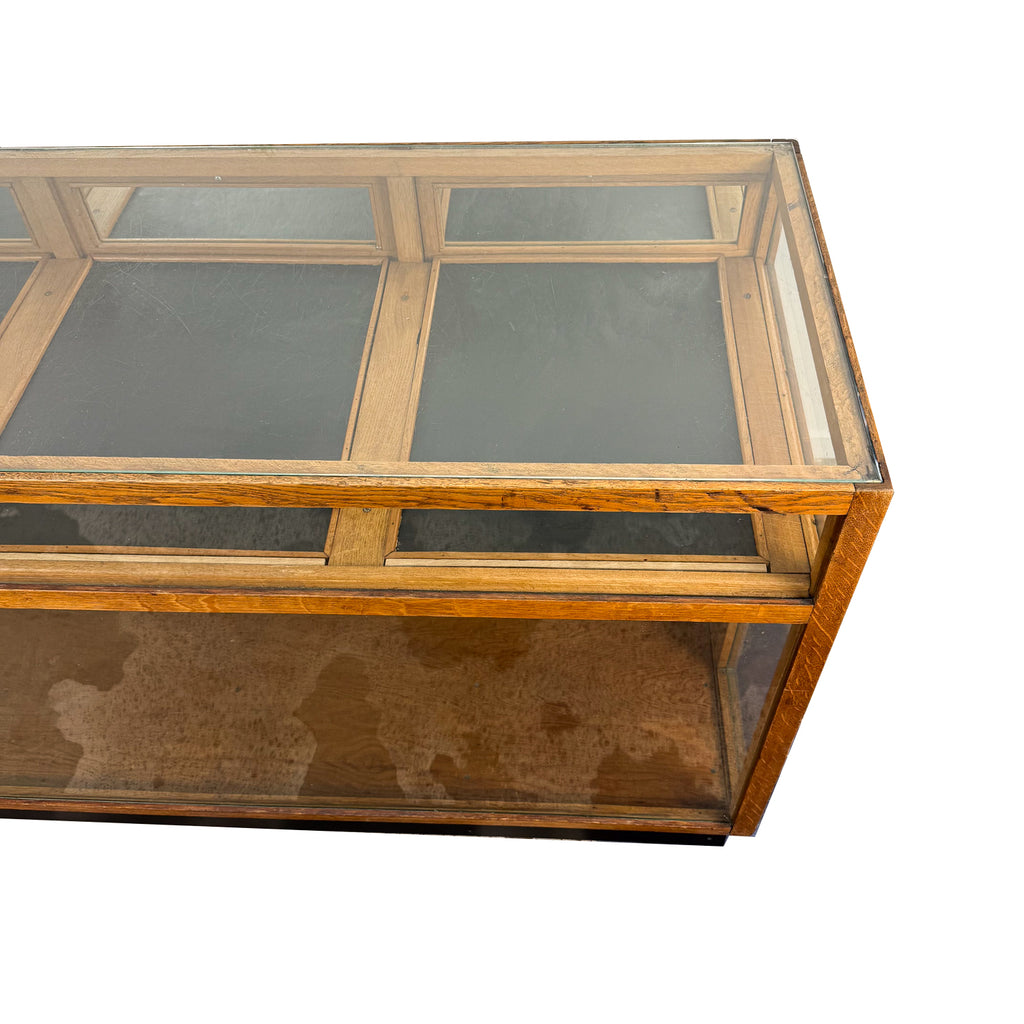 Large vintage oak shop display counter