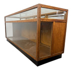 Large vintage oak shop display counter