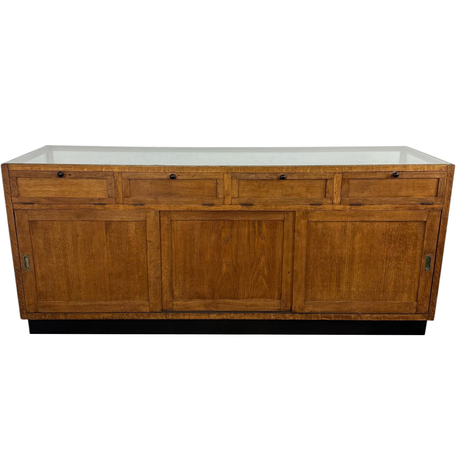Large vintage oak shop display counter