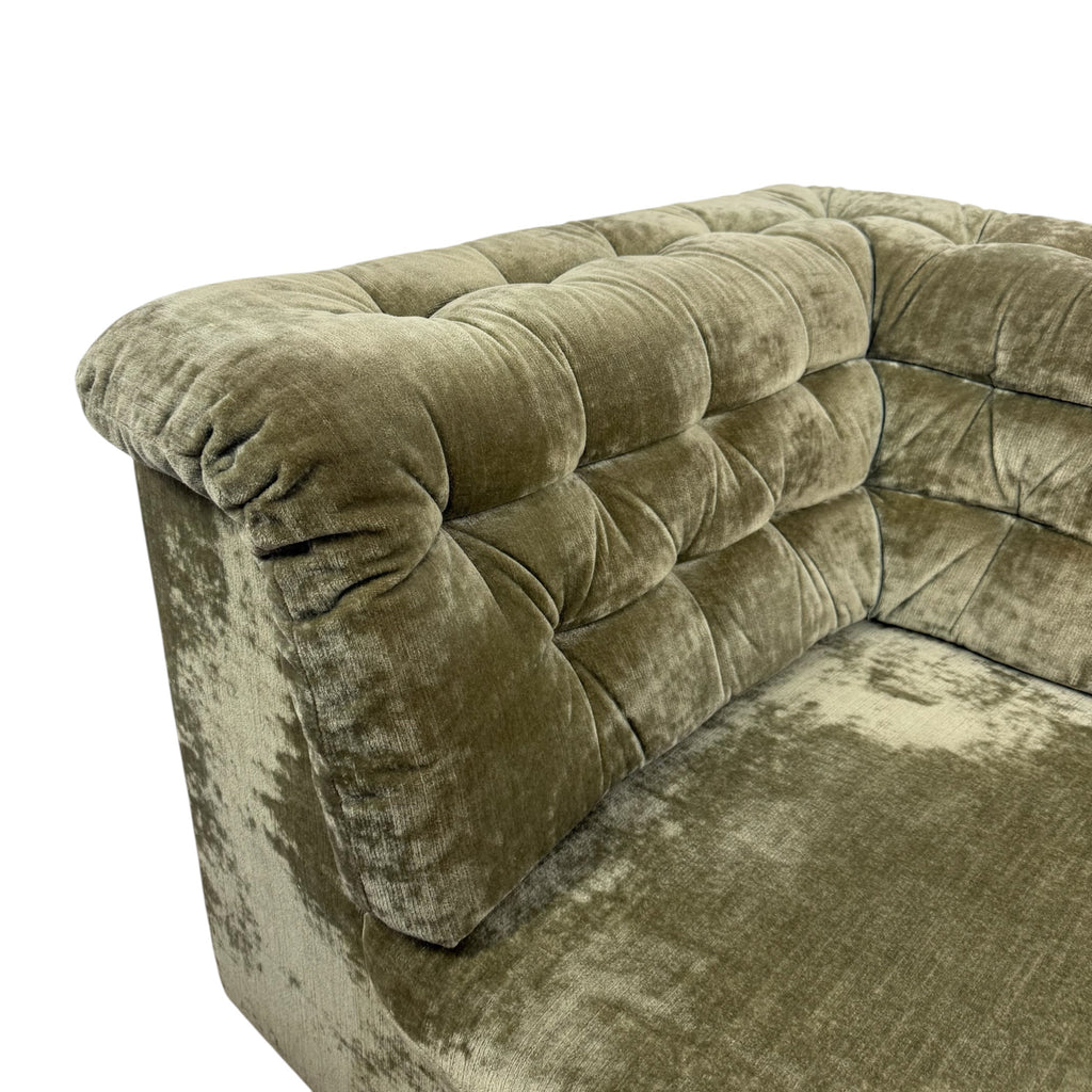 Vintage Modular Velvet Sofa  Olive 2 seater