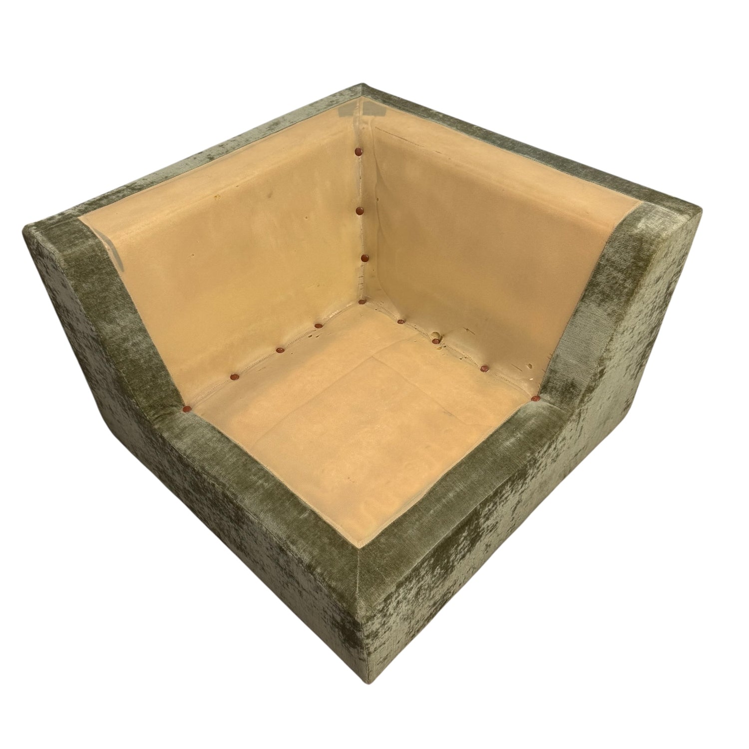 Vintage Modular Velvet Sofa  Olive 2 seater