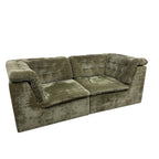 Vintage Modular Velvet Sofa  Olive 2 seater