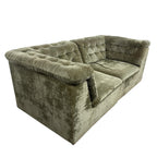 Vintage Modular Velvet Sofa  Olive 2 seater
