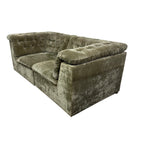 Vintage Modular Velvet Sofa  Olive 2 seater