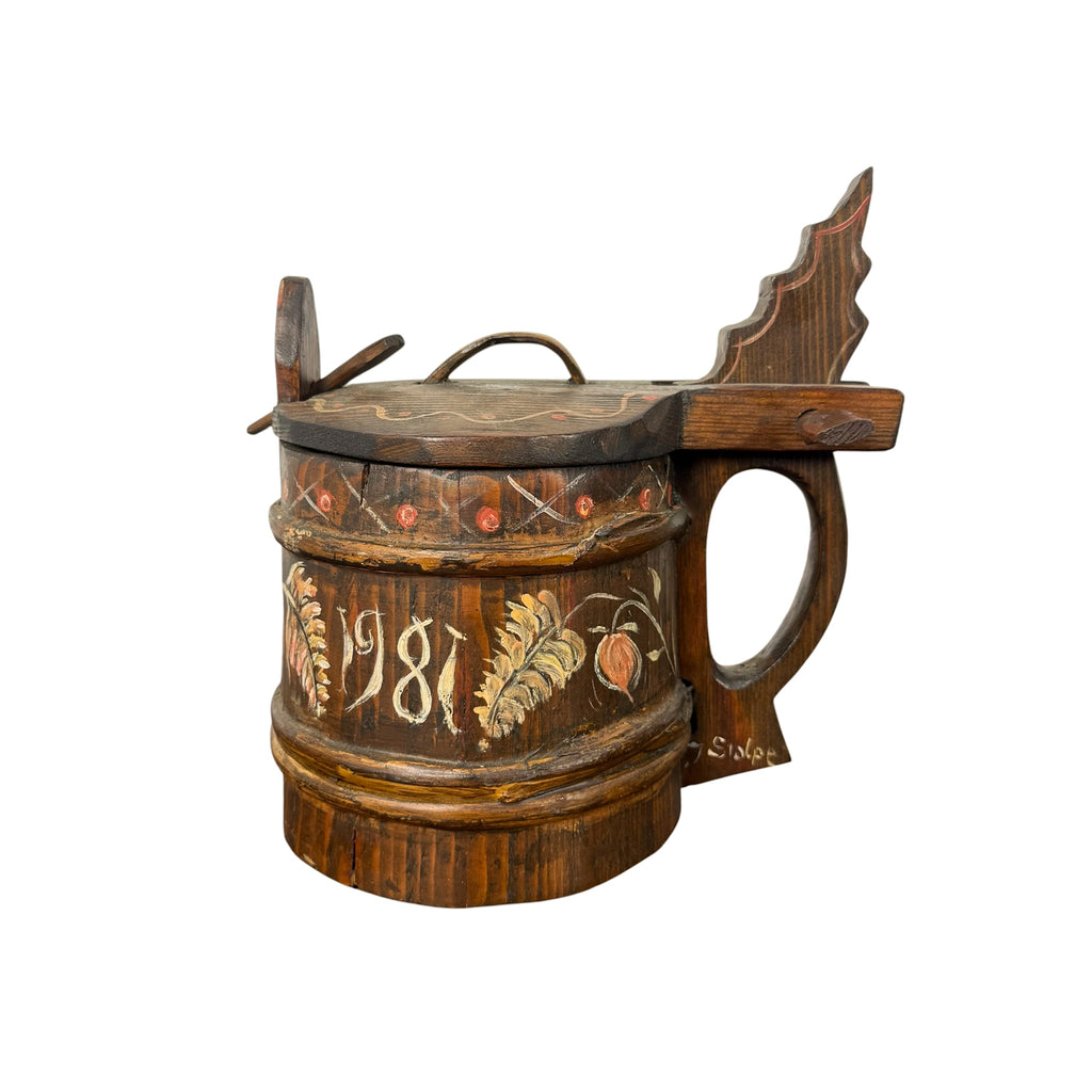 Zweeds Handbeschilderd Houten Bierpul